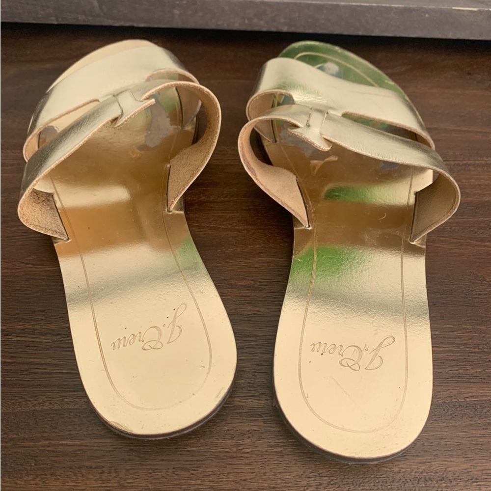 J.Crew leather gold sandals - size 8.5 - Picture 3 of 7